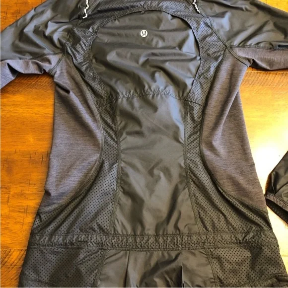 Lululemon Athletica Black Lightweight Jacket w/ thumbholes & cute ribbon detail - Picture 2 of 7